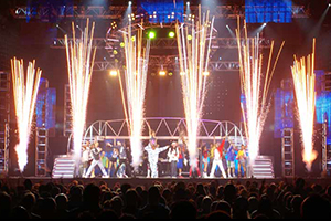 Close Proximity Stage Pyrotechnics