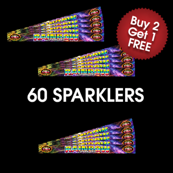 Rainbow Coloured Outdoor Sparklers (3 For 2 Deal)
