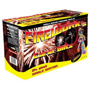 Coral Blitz Roman Candle Cake (24 Shots)